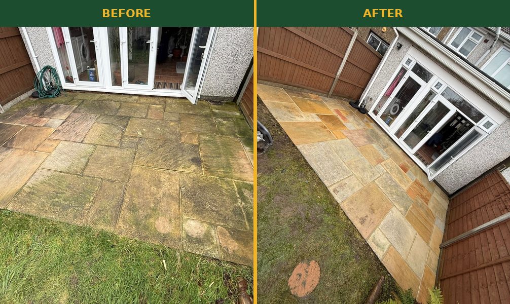 Patio cleaning before and after South East