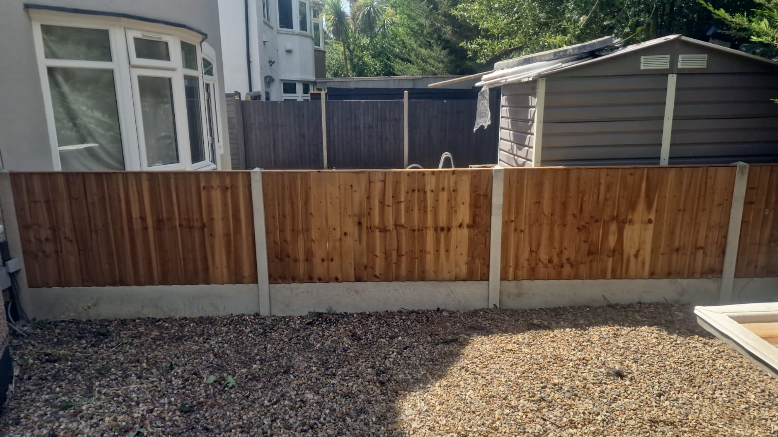 Newly installed timber fence, full replacement by The Wright Exteriors