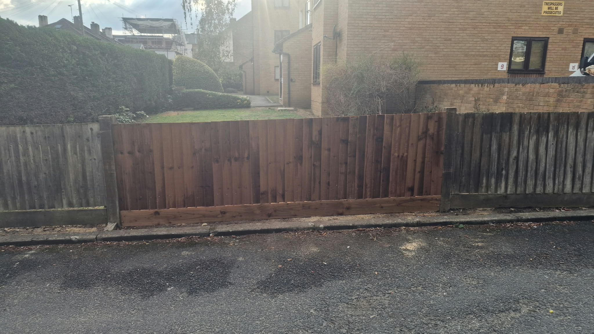 Replacement fence panel installed by The Wright Exteriors