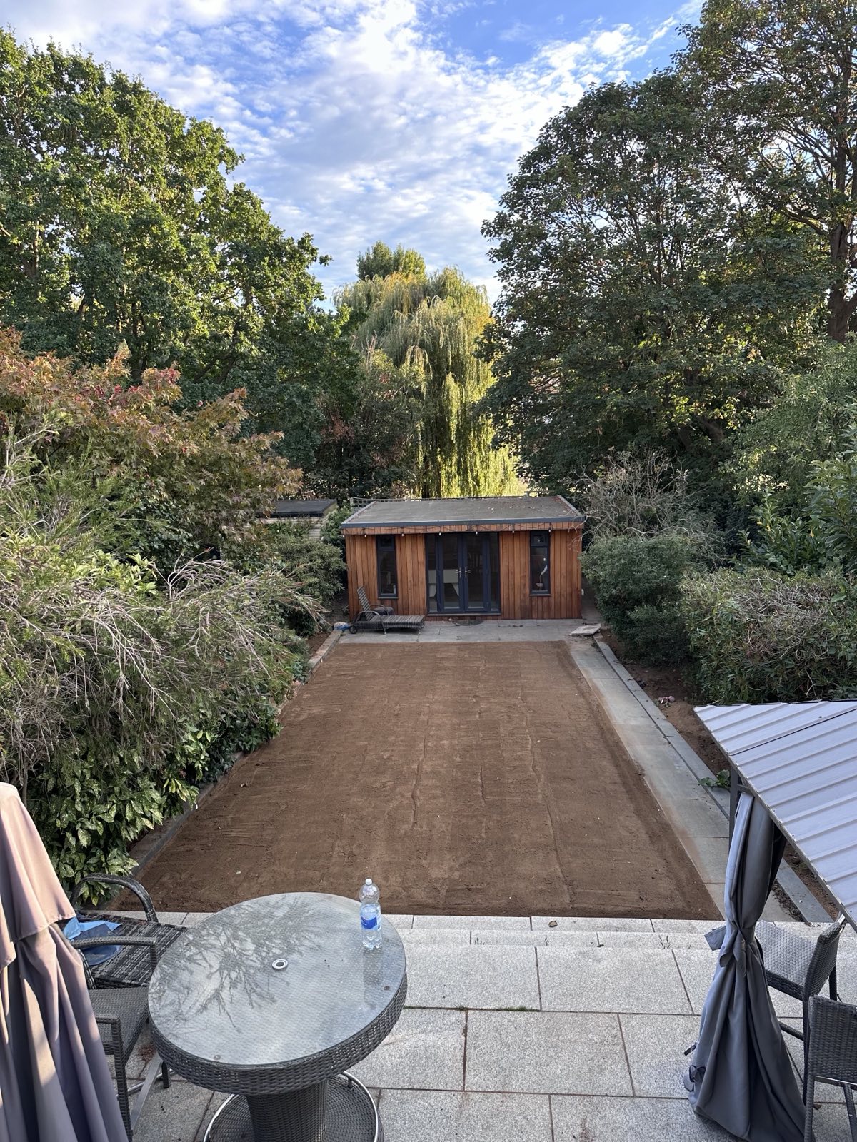 Garden prepped and levelled after artificial grass removal